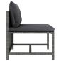 Preview: 5-tlg. Garten-Lounge-Set mit Kissen Poly Rattan Grau