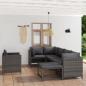 Preview: ARDEBO.de - 7-tlg. Garten-Lounge-Set mit Kissen Poly Rattan Grau