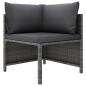 Preview: 7-tlg. Garten-Lounge-Set mit Kissen Poly Rattan Grau