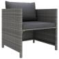 Preview: 7-tlg. Garten-Lounge-Set mit Kissen Poly Rattan Grau