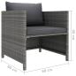 Preview: 7-tlg. Garten-Lounge-Set mit Kissen Poly Rattan Grau