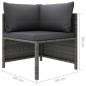 Preview: 8-tlg. Garten-Lounge-Set mit Kissen Poly Rattan Grau