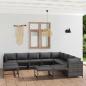 Preview: 12-tlg. Garten-Lounge-Set mit Kissen Poly Rattan Grau