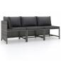 Preview: ARDEBO.de - 3-tlg. Garten-Lounge-Set mit Kissen Poly Rattan Grau