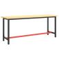 Preview: Werkbankgestell Mattschwarz und Mattrot 190x50x79 cm Metall