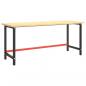 Preview: Werkbankgestell Mattschwarz und Mattrot 180x57x79 cm Metall