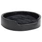 Preview: Hundebett Schwarz 79x70x19 cm Plüsch und Kunstleder