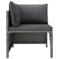 Preview: 3-tlg. Garten-Lounge-Set mit Kissen Poly Rattan Grau