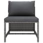 Preview: 5-tlg. Garten-Lounge-Set mit Kissen Poly Rattan Grau