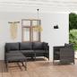 Preview: 6-tlg. Garten-Lounge-Set mit Kissen Poly Rattan Grau
