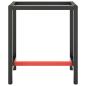 Preview: Werkbankgestell Mattschwarz und Mattrot 70x50x79 cm Metall 