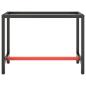 Preview: Werkbankgestell Mattschwarz und Mattrot 110x50x79 cm Metall