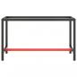 Preview: Werkbankgestell Mattschwarz und Mattrot 140x50x79 cm Metall