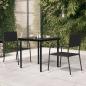 Preview: ARDEBO.de - Garten-Esstisch Schwarz 80x80x74 cm Stahl und Glas