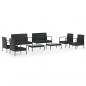 Preview: 8-tlg. Garten-Lounge-Set mit Auflagen Poly Rattan Schwarz