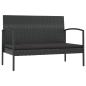 Preview: 8-tlg. Garten-Lounge-Set mit Auflagen Poly Rattan Schwarz