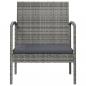 Preview: 8-tlg. Garten-Lounge-Set mit Auflagen Poly Rattan Grau