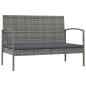 Preview: 16-tlg. Garten-Lounge-Set mit Auflagen Poly Rattan Grau