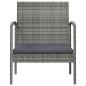 Preview: 16-tlg. Garten-Lounge-Set mit Auflagen Poly Rattan Grau