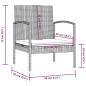 Preview: 16-tlg. Garten-Lounge-Set mit Auflagen Poly Rattan Grau