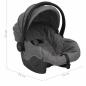 Preview: 3-in-1 Kinderwagen Hellgrau und Schwarz Stahl