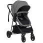 Preview: 3-in-1 Kinderwagen Hellgrau und Schwarz Stahl