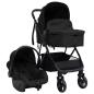 Preview: 3-in-1 Kinderwagen Anthrazit und Schwarz Stahl