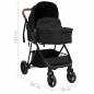 Preview: 3-in-1 Kinderwagen Anthrazit und Schwarz Stahl