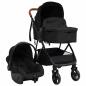 Preview: 3-in-1 Kinderwagen Anthrazit und Schwarz Stahl