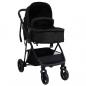 Preview: 3-in-1 Kinderwagen Anthrazit und Schwarz Stahl