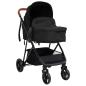 Preview: 3-in-1 Kinderwagen Anthrazit und Schwarz Stahl