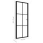 Preview: Innentür ESG Glas und Aluminium 76x201,5 cm Schwarz