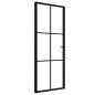 Preview: Innentür ESG Glas und Aluminium 76x201,5 cm Schwarz