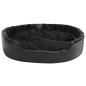 Preview: Hundebett Schwarz 99x89x21 cm Plüsch und Kunstleder
