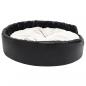 Preview: Hundebett Schwarz-Beige 99x89x21 cm Plüsch und Kunstleder