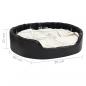 Preview: Hundebett Schwarz-Beige 99x89x21 cm Plüsch und Kunstleder