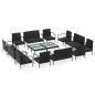 Preview: 16-tlg. Garten-Lounge-Set mit Auflagen Poly Rattan Schwarz