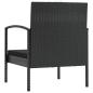 Preview: 16-tlg. Garten-Lounge-Set mit Auflagen Poly Rattan Schwarz