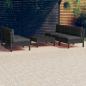 Preview: ARDEBO.de - 6-tlg. Garten-Lounge-Set mit Anthrazit Kissen Kiefernholz
