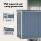 Preview: Anbauschuppen Grau 118x288x178 cm Verzinkter Stahl