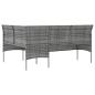 Preview: 5-tlg. Sofagarnitur in L-Form mit Kissen Poly Rattan Grau