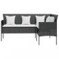 Preview: Sofa in L-Form mit Kissen Poly Rattan Schwarz