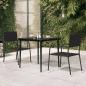 Preview: ARDEBO.de - Garten-Esstisch Schwarz 80x80x74 cm Stahl und Glas