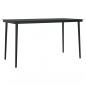 Preview: Garten-Esstisch Schwarz 140x70x74 cm Stahl und Glas