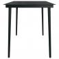 Preview: Garten-Esstisch Schwarz 140x70x74 cm Stahl und Glas