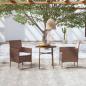 Preview: ARDEBO.de - 3-tlg. Garten-Essgruppe Poly Rattan Braun