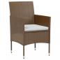 Preview: 3-tlg. Garten-Essgruppe Poly Rattan Braun