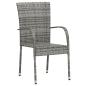 Preview: 3-tlg. Garten-Essgruppe Poly Rattan Grau