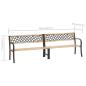 Preview: Doppel-Gartenbank 238 cm Chinesisches Tannenholz