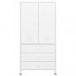 Preview: Industrial Kleiderschrank Weiß 90x50x180 cm Metall